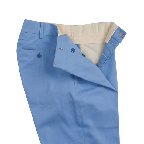 Button Fly Pale Blue Chino Trousers Mens Country Clothing Cordings