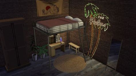 Sims4 Kkb Sims 4 Beds Hanging Floor Lamp Modern Bed Pillows