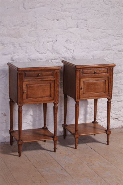Today i will be showing you how i made this miniature marble top side table. Attractive Pair Of French Oak Bedside Tables With Marble ...