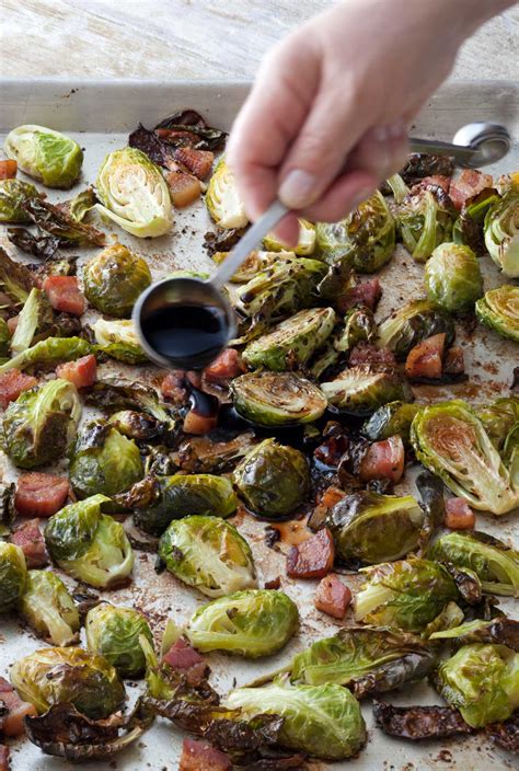 I used nitrate free bacon instead of pancetta. Ina Garten's Balsamic Roasted Brussels - Houston Chronicle