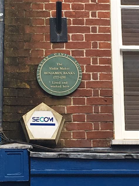 Benjamin Banks Plaque.1st plaque commissioned by Salisbury Civic
