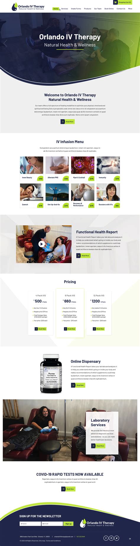 Elegant Playful Health And Wellness Web Design For Orlando Iv Therapy
