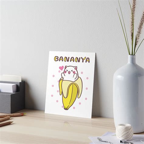 Bananya Banana Cat Kawaii Anime Manga Kitty Art Board Print By