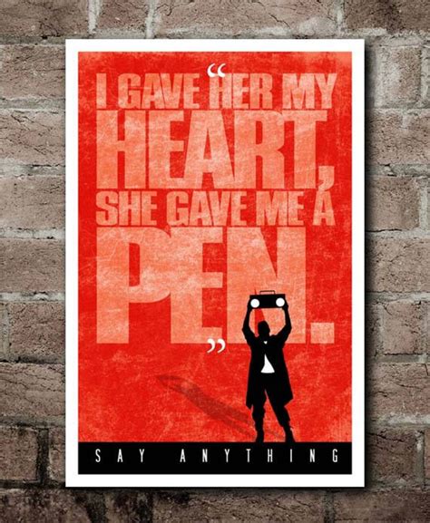 Say Anything Pen Quote Poster 12x18 Etsy
