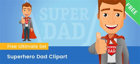 Superhero Dad Clipart Vector Characters