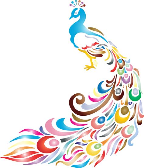 cartoon peacock vector clip art illustration with simple clipartix peacock art rainbow