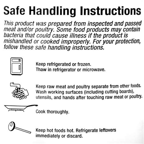 National Checking Company Zsh S 2 X 2 Safe Food Handling Instructions