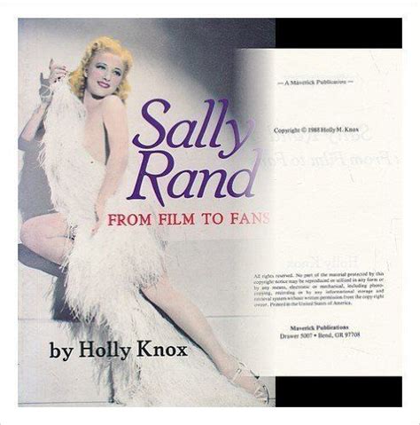 Sally Rand From Film To Fans First Thus Edition By Knox Holly 1988