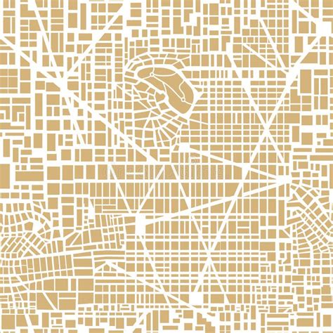 Generic City Map Seamless Pattern Stock Vector Illustration Of Plan