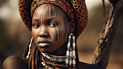 Wanita Cantik Suku Dari Afrika Gambar Afrika Latar Belakang Untuk