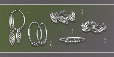 Set N3 2 Earrings And 3 Bracelets At Soloriya The Sims 4 Catalog