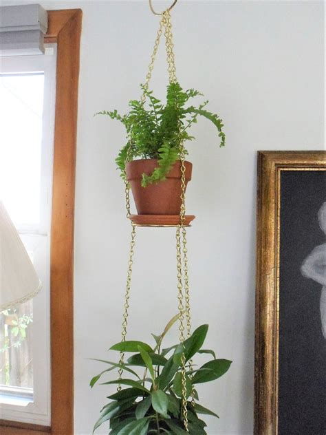 The spider plant is a favorite indoor hanging plant in many homes. Double Hanging Planter Gold Brass Metal Reversible Indoor Plant Hanger Maximalist Home Jungalow ...
