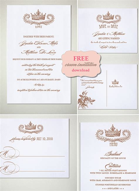 This is a very interesting piece of ephemera. Crown Free Wedding Printables
