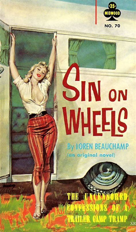 Sin On Wheels Pulp Fiction Novel Cover Pinup Rockabilly Glamour