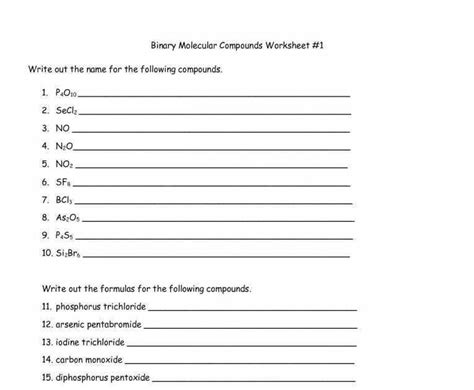 Naming Binary Compounds Ionic Worksheet Answers Worksheet