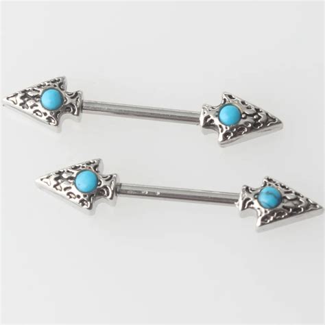 316l Surgical Steel Synthetic Tribal Arrow Nipple Bar Ring Tongue Ring