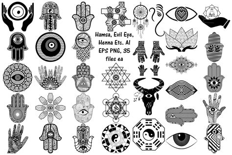 Hamsa Evil Eye Henna Etc Ai Eps Png Clip Art 162349