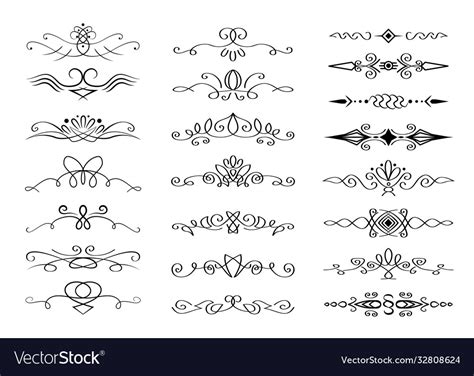 Calligraphic Ornament Set Royalty Free Vector Image