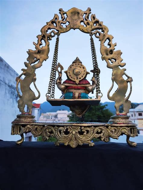 Big Swing Ganesha Brass Lord Ganesha Swing For Home Temple Etsy