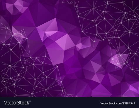 Geometric Purple Polygonal Background Molecule Vector Image