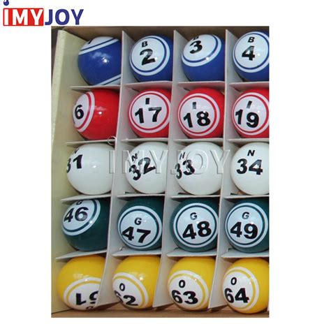38mm Diamter 5 Color Double Number Coated Bingo Ball Set For Bingo Machine