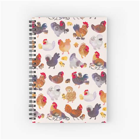 Chicken And Chick Spiral Notebook For Sale By Pikaole Redbubble