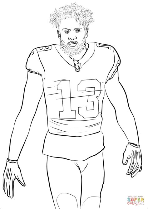 Odell Beckham Jr Coloring Page Free Printable Coloring Pages