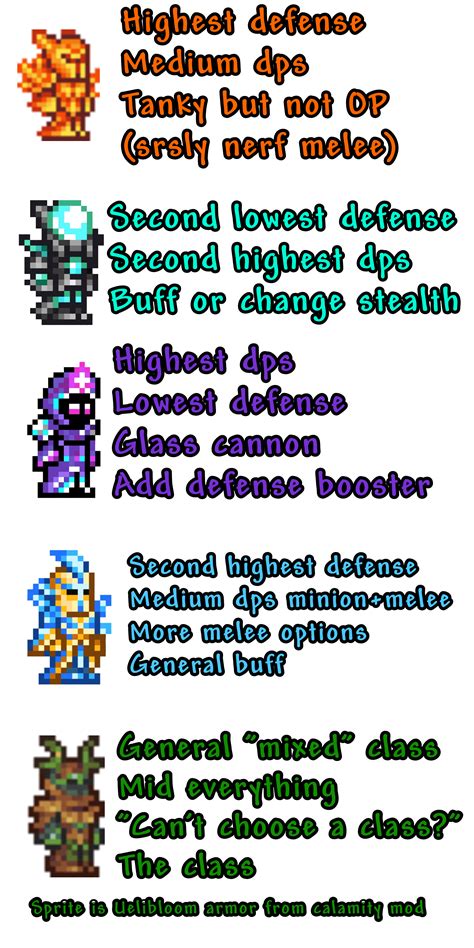 my idea on how you could better balance terraria classes there s honestly no reason to play