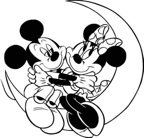 Mickey And Minnie Kissing Coloring Pages At Free