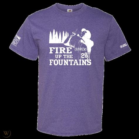 Colorado Rockies Nolan Arenado Fire Up The Fountains Purple T Shirt Sga