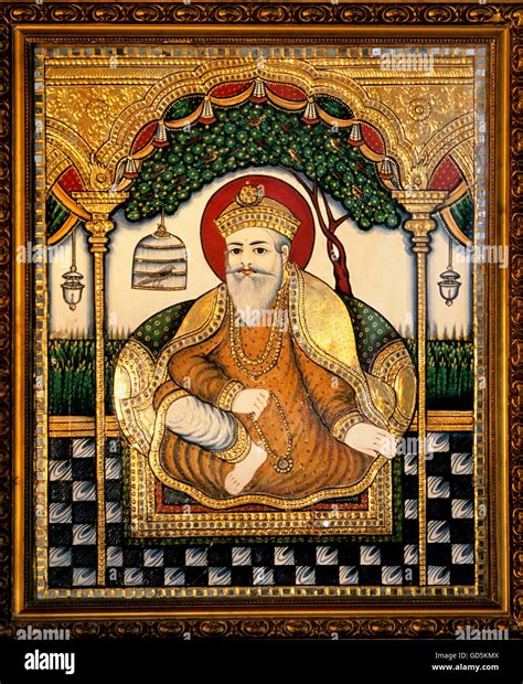 Portrait Of Guru Nanak Stock Photo Alamy