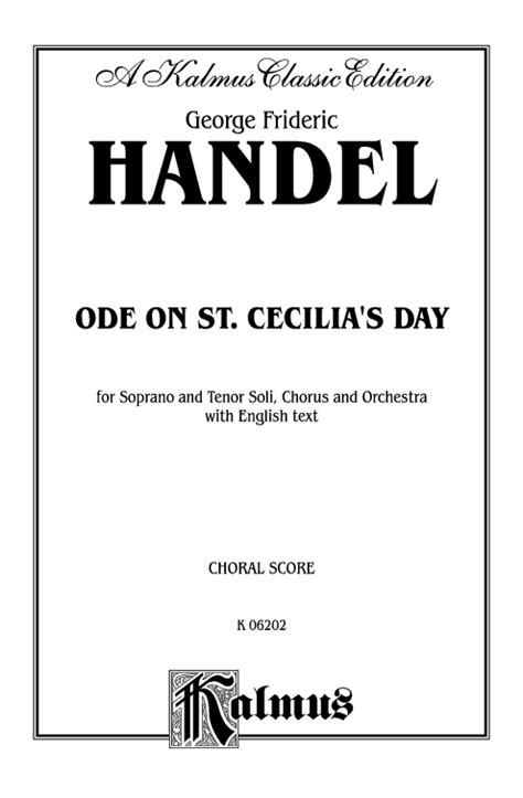 Ode On St Cecilias Day Sheet Music By G F Handel Sku K06202