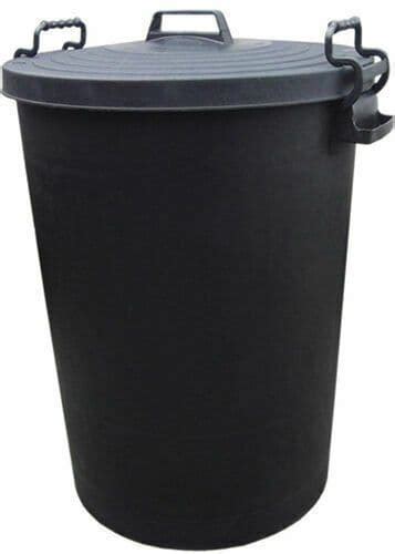 Plastic Garden Bin Waste Can Rubbish Black Heavy Duty Storage 50 80 85