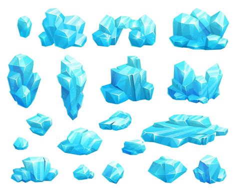 Cartoon Frozen Ice Crystals And Icicles Blocks 23554821 Vector Art At