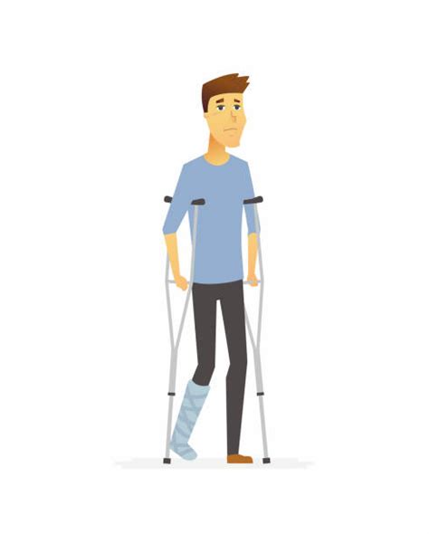 Royalty Free Man On Crutches Clip Art Vector Images And Illustrations