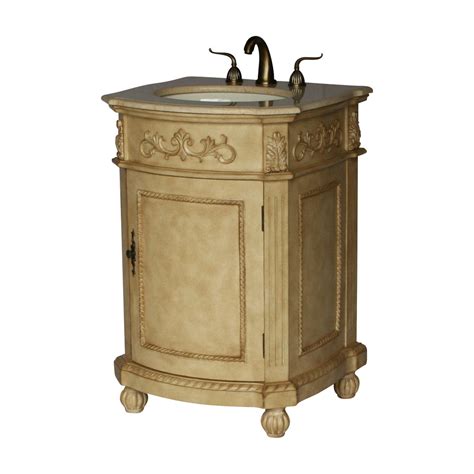 To warm up a tiled … 24" Adelina Antique Single Sink Bathroom Vanity in Beige ...