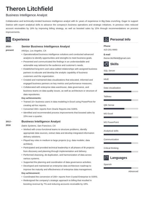 500+ professional & perfect resume templates & 42 resume formats. business intelligence resume example template vibes in 2020 | Business intelligence, Business ...