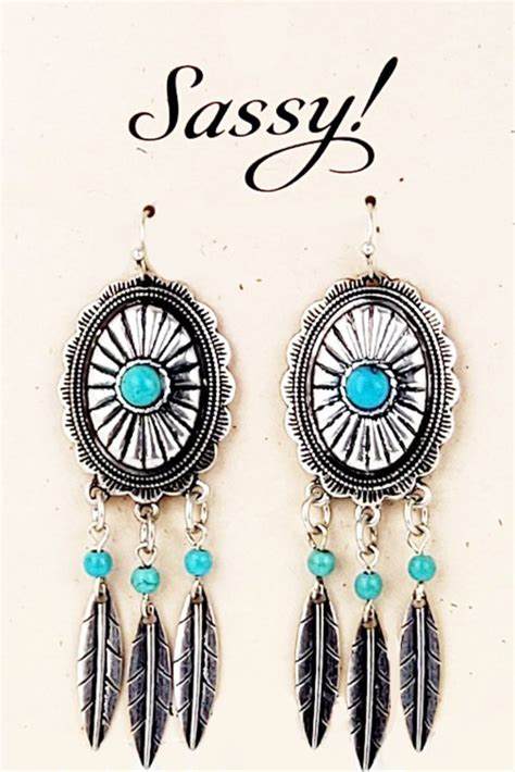 Se Concho And Feathers Earrings Trisha Waldron Designs