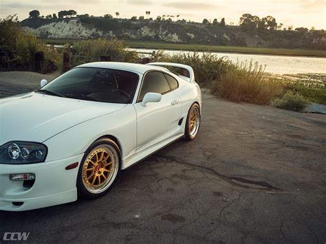 Single Turbo White Toyota Supra Mkiv Ccw D110 Copper Wheels A Photo