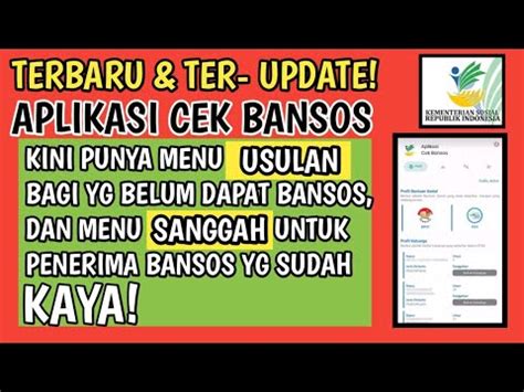 TERBARU MENU USUL DAN SANGGAH DI APLIKASI CEK BANSOS BERIKUT