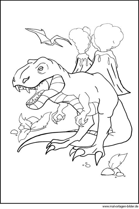 Enormous dinosaur coloring sheets t rex pages tyrannosaurus ganzes malvorlage ; T-Rex Ausmalbild - Kostenlos zum Ausdrucken