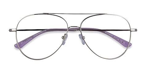 Aesthetic Aviator Silver Glasses For Women Eyebuydirect