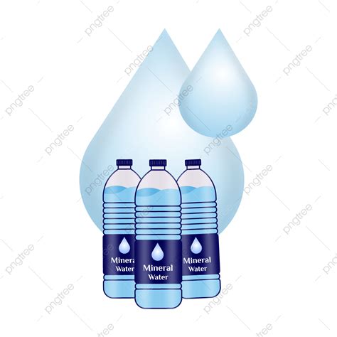 Mineral Water Bottle Vector Art Png Mineral Water Bottle With Drop