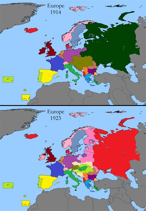 European Territorial Changes After World War 1 Historical Maps