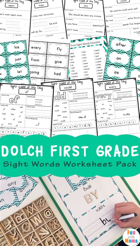 Dolch First Grade Sight Words Worksheets Fun With Mama