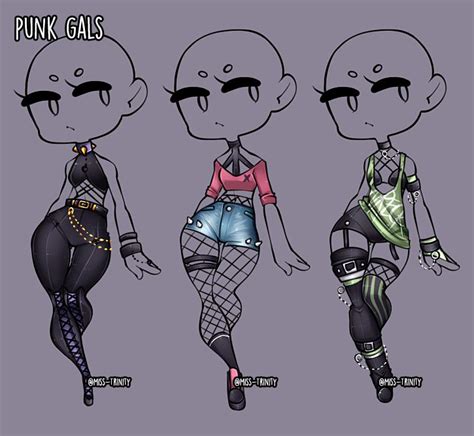Punk Gal Outfit Adopt Close By Miss Trinity Drawing Anime Clothes