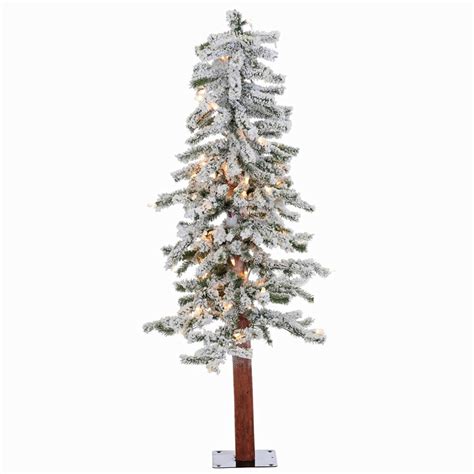 Vickerman 4 Flocked Alpine White Artificial Christmas Tree With 100