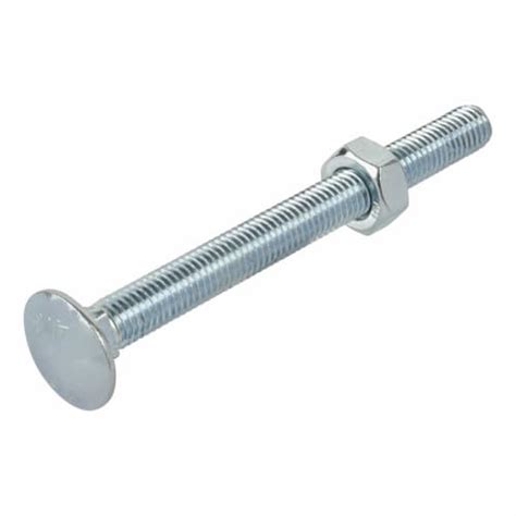 Cup Square Hex Bolt with Nut - M12 x 130mm - Zinc Plated - Pack of 4 ...