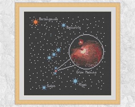 Space Cross Stitch Pattern Orion Nebula Astronomy Cross Etsy