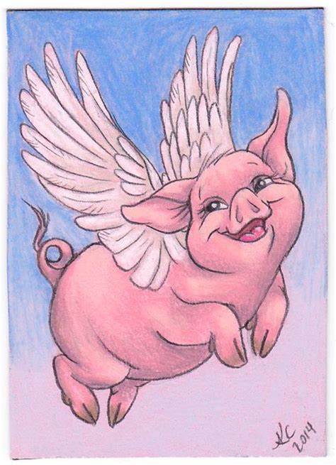 Pig Illustration Flying Pigs Art Flying Pig Drawing